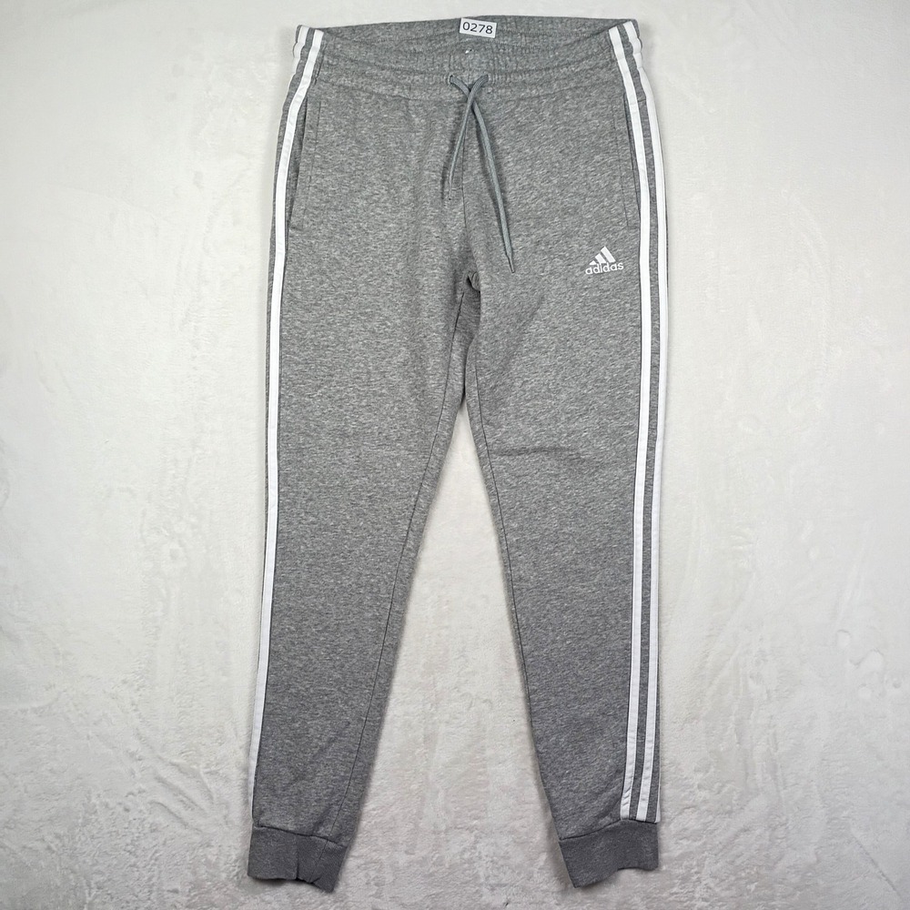 Adidas Joggers Womens Medium Gray 3 Stripe Sweatpants Gorpcore‎ Activewear